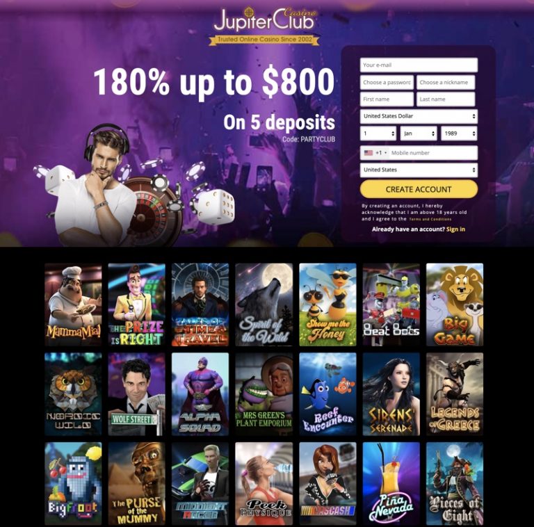 Jupiter Club Casino 2024 Review No Deposit Bonus Codes