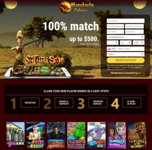 Mandarin Palace Casino 2024 | Review | No Deposit Bonus Codes