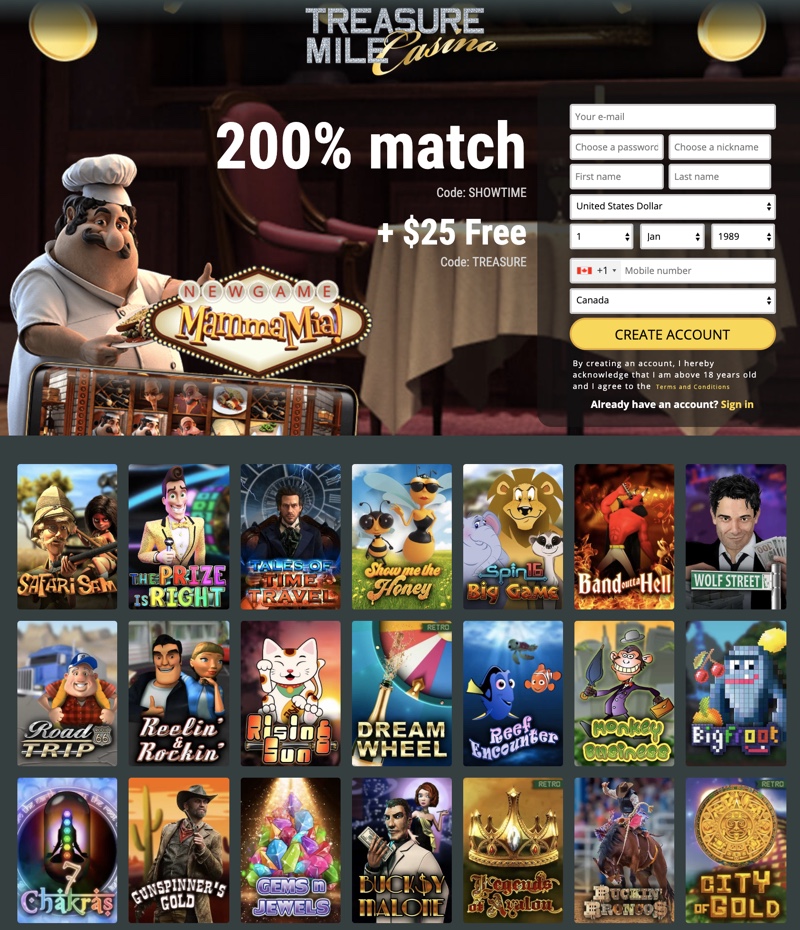 Treasure Mile Casino 2024 Review No Deposit Bonus Codes