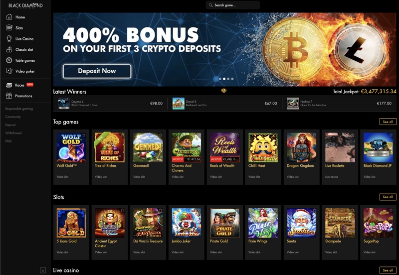 Black Diamond Casino Bonus Codes